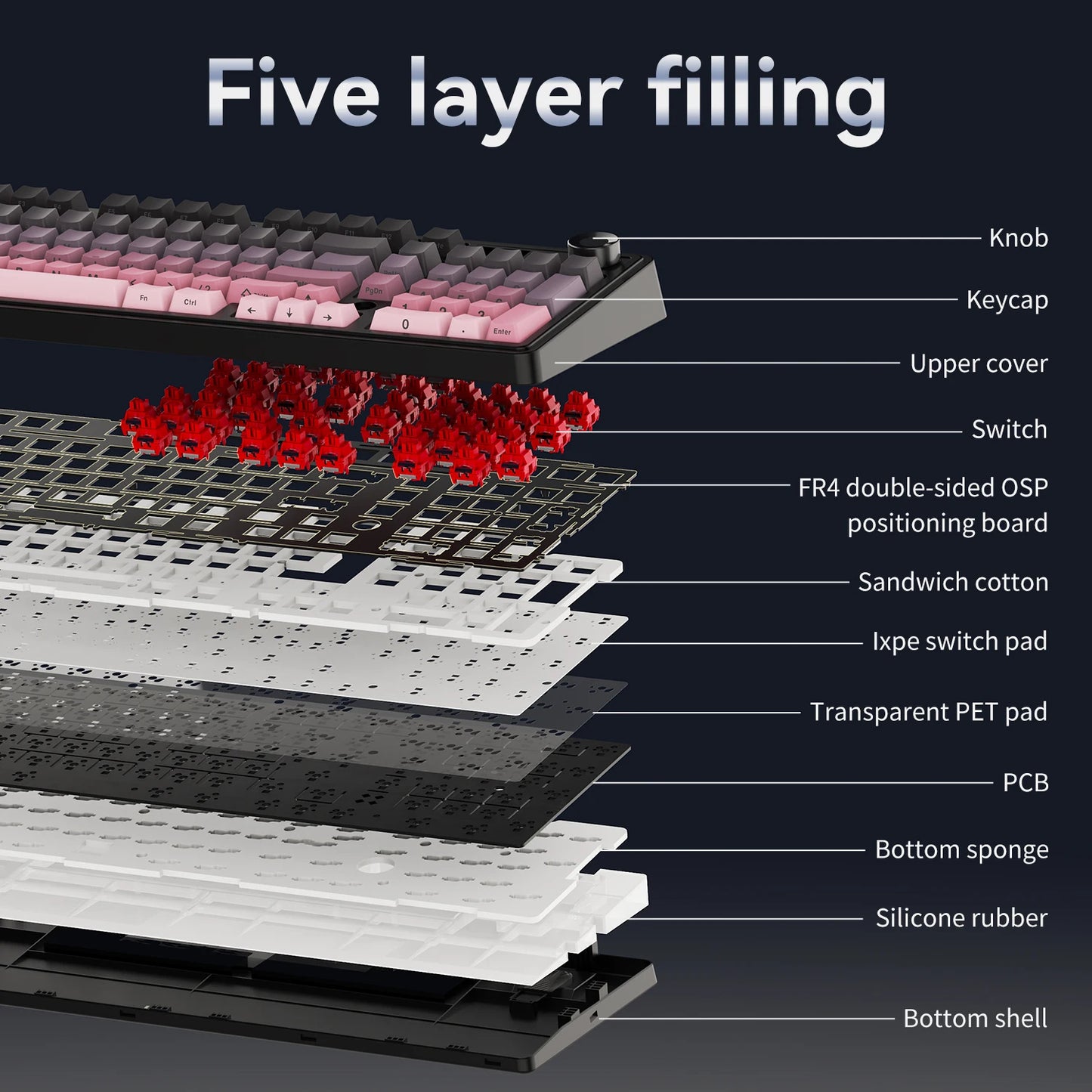 AJAZZ AK980 V2 Mechanical Keyboard Hot-swappable