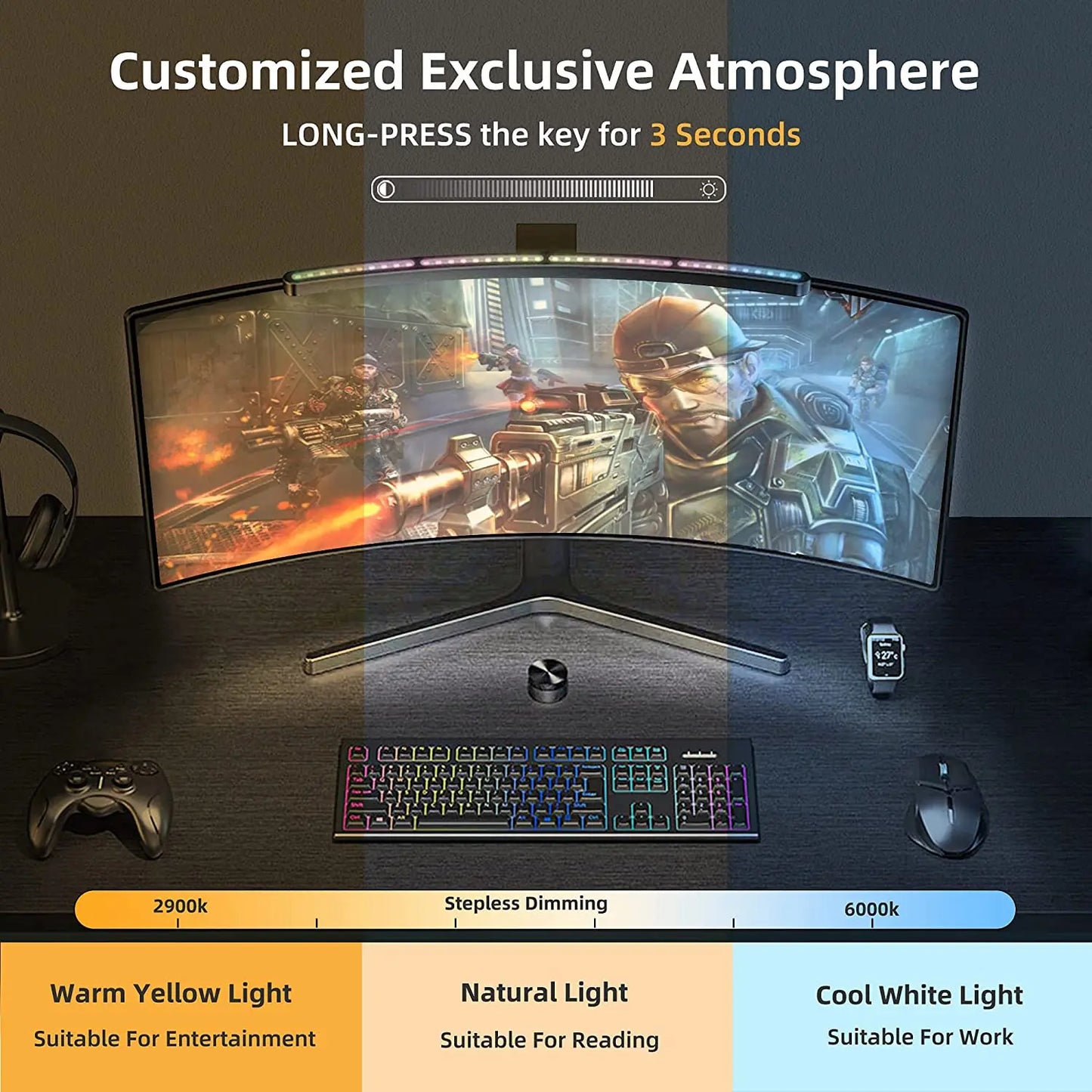 Curved Monitor RGB Light