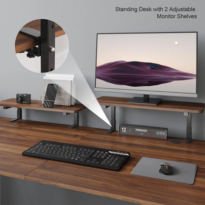 Standing Desk w/ 2 Adjustable Monitor Shelves