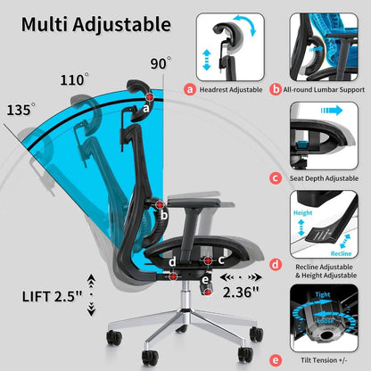 Ergonomic Office Chair with 3D Armrest