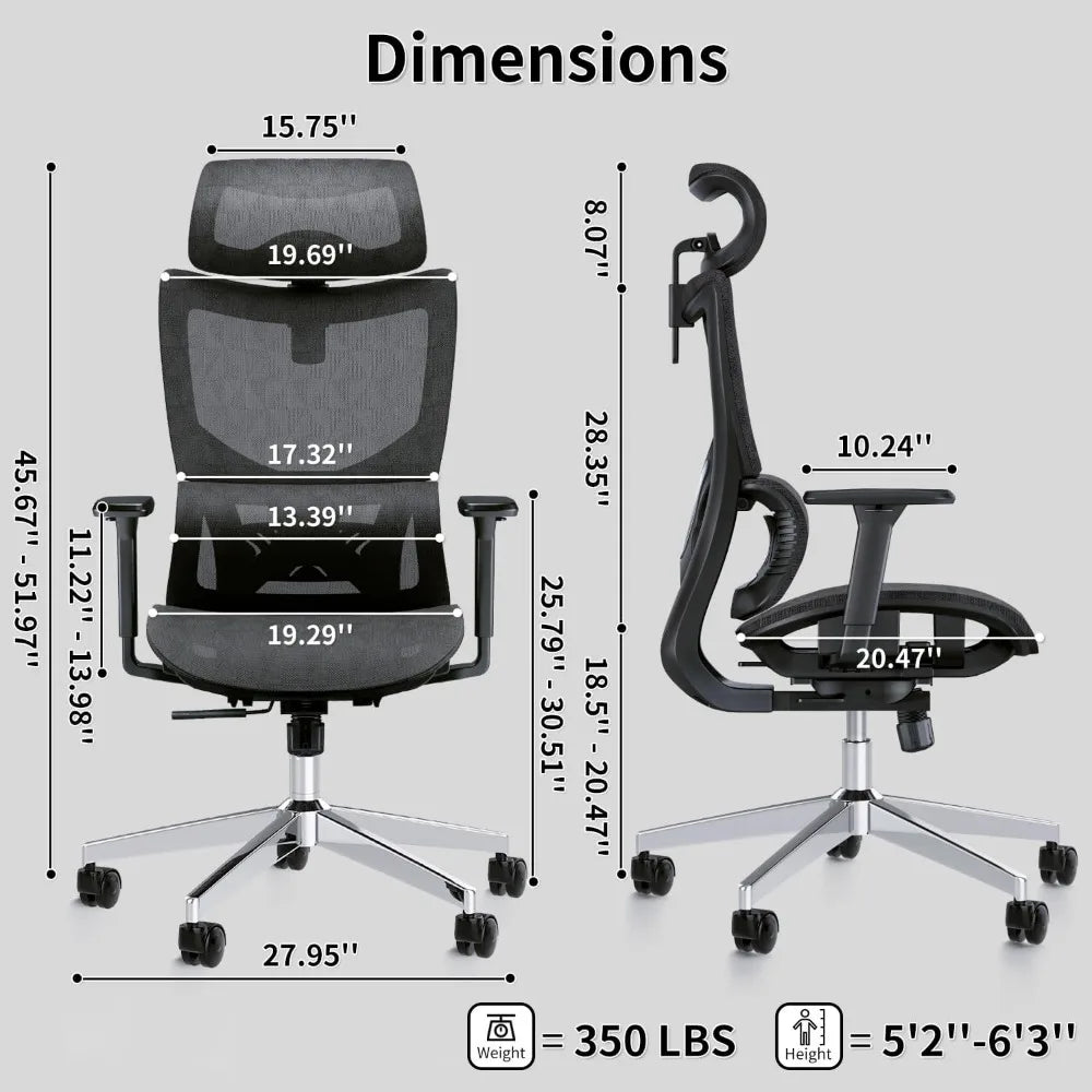 Ergonomic Office Chair with 3D Armrest