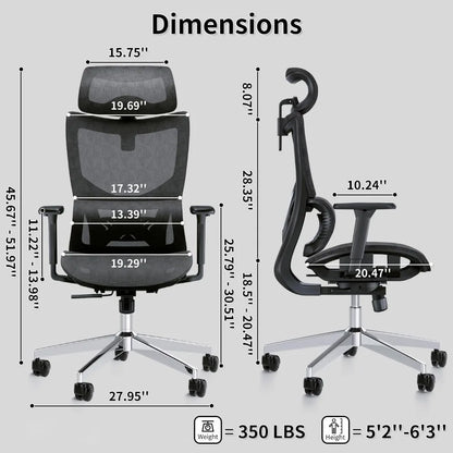 Ergonomic Office Chair with 3D Armrest