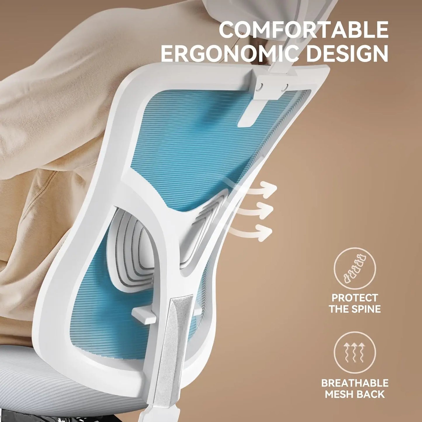Ergonomic Office Chair with Padded Lumbar Support