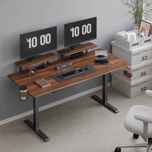 Standing Desk w/ 2 Adjustable Monitor Shelves